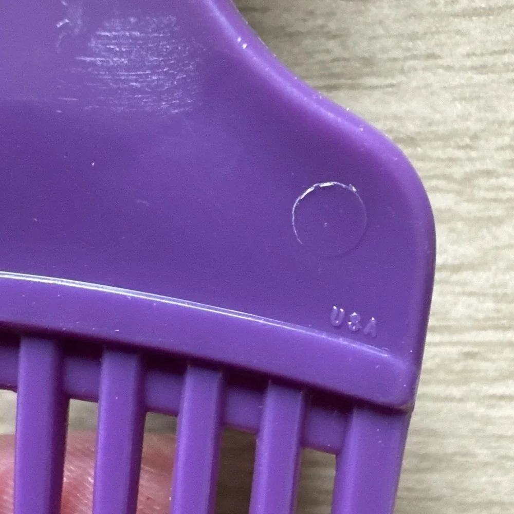 Vtg Hair Pick Combs Hair Lifts Afro Made In USA MCM Red Purple 5